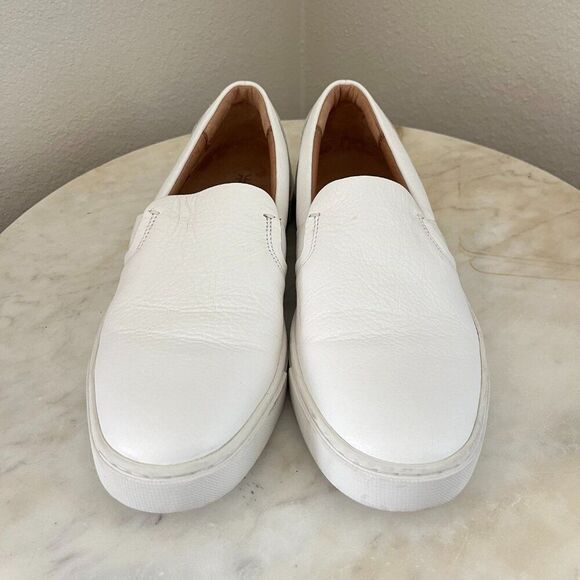 Frye Ivy Slip On Leather Sneakers Size 8 Women's White Shoes - Picture 2 of 9